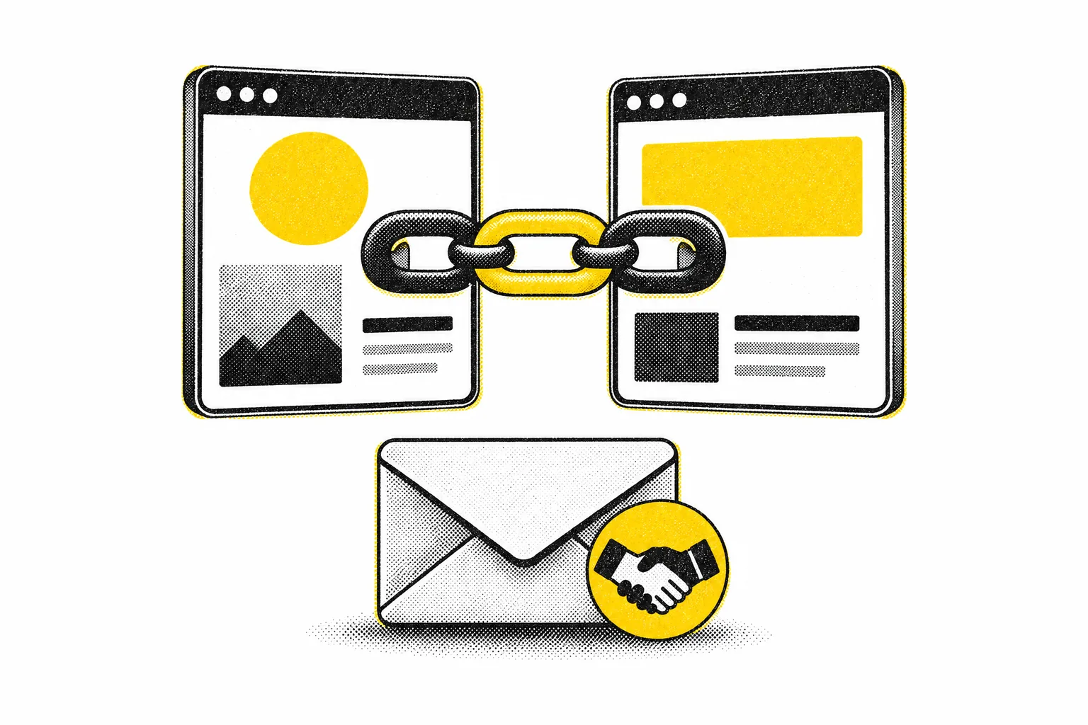 Mediapilote Backlinks, AI agent-driven link building — illustration