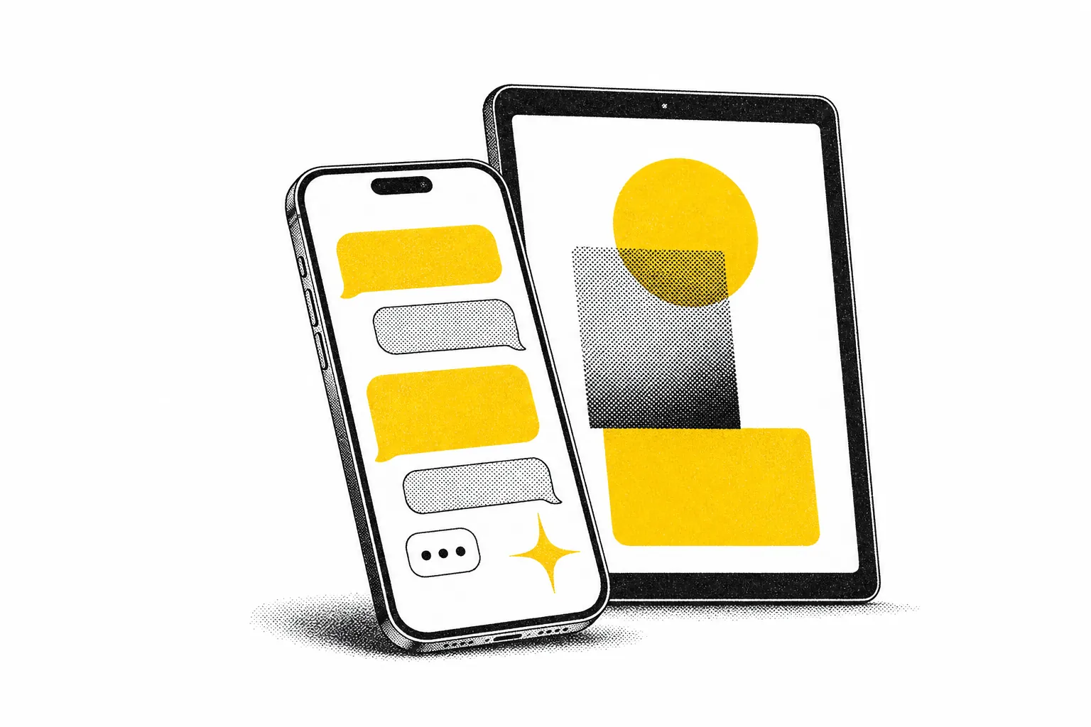 AI-powered mobile & web apps — illustration
